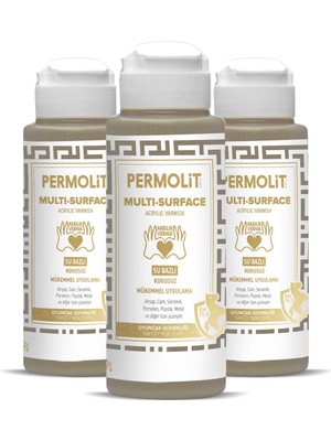Permolit Multi Surface Akrilik Hobi Boyası Yarı Mat Vernik 120 Ml.