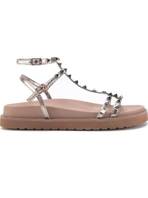 Nine West Tevr 3fx Altın Kadın Kalın Taban Sandalet