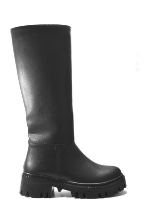 Beety 23BK120.1417 Siyah Fermuarlı Kalın Taban Uzun Kadın Çizme