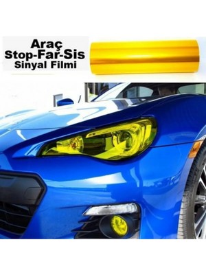 Tiger Marketi Sarı Renk Far Stop Filmi Folyosu Kaplama Şeffaf Dayanıklı 1 Metre