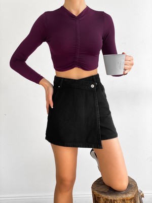 Sisa Moda Füme Kadın Şort Etek
