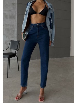 Sisa Moda Koyu Likralı Boyfriend Pantolon
