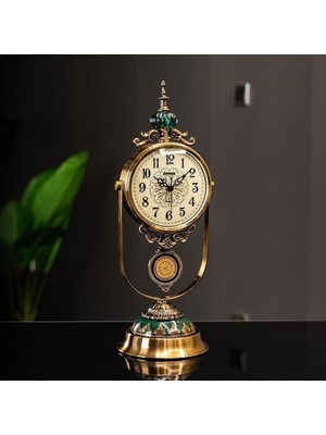 Hediye Fikri Vintage Nostaljik Dekroatif Sarkaçlı Masa Üstü Saat 38 cm