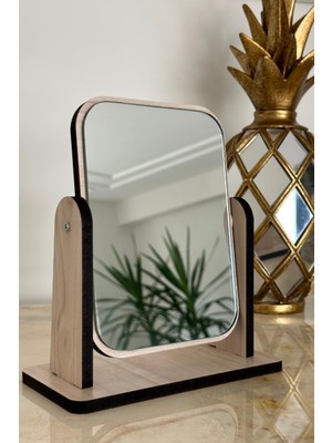 Hodaf El Aynası Masa Aynası Makyaj Aynası Dekoratif Ayarlanabilir Kare Makeup Ayna 18 cm