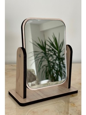 Hodaf El Aynası Masa Aynası Makyaj Aynası Dekoratif Ayarlanabilir Kare Makeup Ayna 18 cm