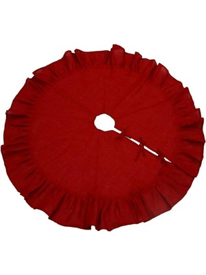 Emtory Home Yeşil Pileli Yılbaşı Ağaç Altı Örtü 100 cm - Christmas Tree Skirt - Yılbaşı Süsleri