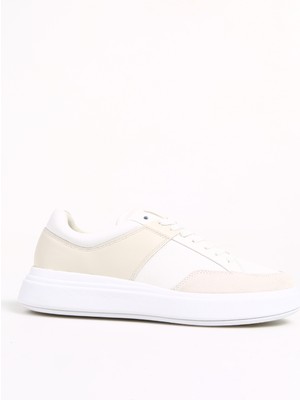 Calvin Klein Beyaz Erkek Sneaker Low Top Lace Up Lth