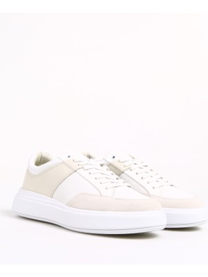 Calvin Klein Beyaz Erkek Sneaker Low Top Lace Up Lth