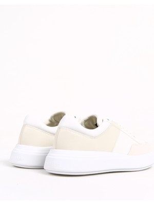 Calvin Klein Beyaz Erkek Sneaker Low Top Lace Up Lth