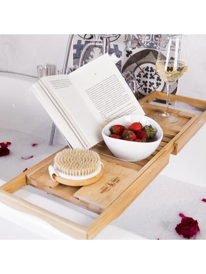 Xhang Uzatılabilir Bambu Banyo Caddy Ayarlanabilir Ev Spa Ahşap Banyo Tepsisi (Yurt Dışından)