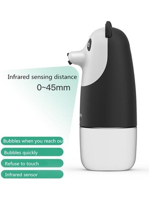 Xhang Sevimli Panda Otomatik Köpük Sabun Dağıtıcı 280ML Şarj Edilebilir Sensör Kızılötesi El Yıkama Dağıtıcı Akıllı Ev Ofis Için | Sıvı Sabunluk (Yurt Dışından)