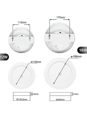 Xhang Lambalar LED Panel 18 W Pır Hareket Sensörü Yuvarlak Yüzey Dağı Güvenlik Duvar / Tavan Işık Fikstürü 1600LM (Yurt Dışından)