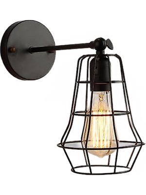 Xhang LED Duvar Işık Retro Loft Endüstriyel Duvar Lambası Siyah E27 Vintage Aplikler Duvar Lambası Endüstriyel Aydınlatma Armatürü Kapalı (A) (Yurt Dışından)