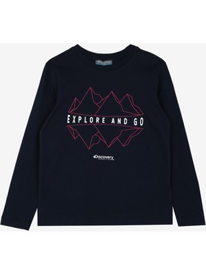 Discovery Expedition Baskılı Lacivert Kız Çocuk T-Shirt D3WG-TST2