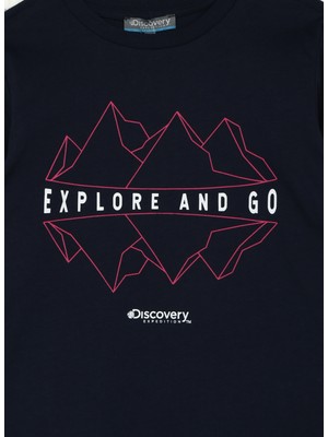 Discovery Expedition Baskılı Lacivert Kız Çocuk T-Shirt D3WG-TST2