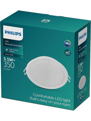 Philips Meson 5.5 Watt Gömme LED Spot Günışığı (4000K) Göz Konforu Ledli Spot Armatür