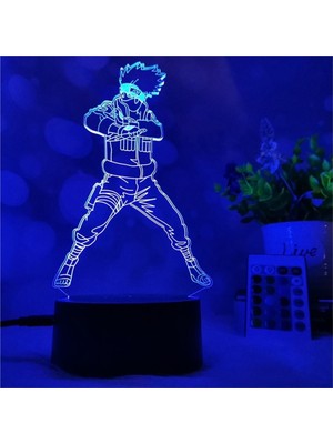 Naruto 3D Gece Lambası LED Uzaktan Kumanda Masa Lambası 16 Renk (Yurt Dışından)