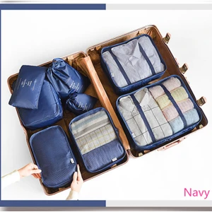 Donanma 8 Adet 8 Adet Set Seyahat Organizatör Saklama Torbaları Bavul Bagaj Organizatör Giyim Ayakkabı Düzenli Kılıfı Çanta Taşınabilir Ambalaj Seti Saklama Kutuları (Yurt Dışından)