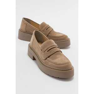 Nonte Koyu Bej Süet Kadın Loafer