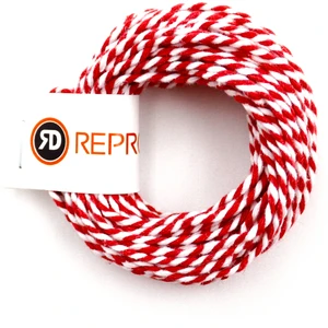 Repro Design Kırmızı Beyaz Iki Renkli Hediye Paketleme Ipi ( Yılbaşı Hediye Paketleme Ipi ) 10 Metre