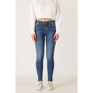 Skinny Fit Dar Kesim Yüksek Bel Esnek Jean Kot Pantolon