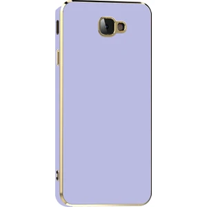 Kzy Samsung Galaxy J7 Prime 2 Kapak Kamera Korumalı Lazer Kesim Lüx Silikon Kılıf - Lila