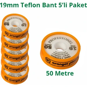 Teflon Bant Sızdırmazlık Bandı 19MM. x 50 Metre 5 Adet