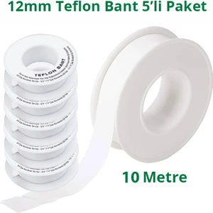 Teflon Bant Sızdırmazlık Bandı 12MM. x 10 Metre 5 Adet