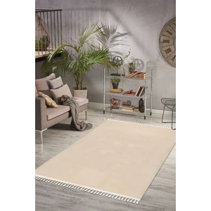 Comfort Puffy Ponpon Saçaklı Peluş Halı Bej