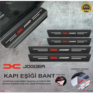 Dacia Jogger  Karbon Kapı Eşiği Koruyucu Suni Deri 4'lü Set