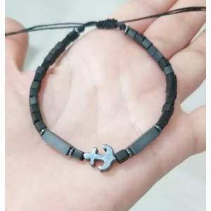 Funny Takı Çapa ve Dikdörtgen Şeklinde Hematit Taşlı Küp Miyuki Unisex Bileklik