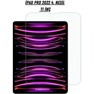 Apple iPad Pro 4. Nesil 11 Inç 2022 Uyumlu Temperli Kırılmaz Ekran Koruyucu
