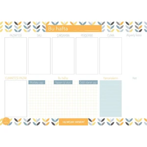 Paloma Yayınevi Süresiz Haftalık Plan Yaprak Desenli