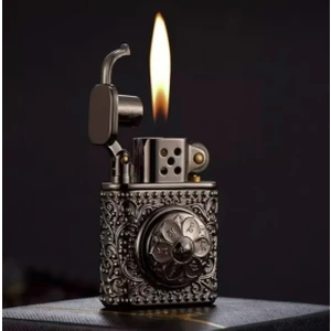 Heartfelt Gifts Yeni Tasarım Şık Stres Çarklı Siyah Renk Metal Gazlı Lüks Çakmak