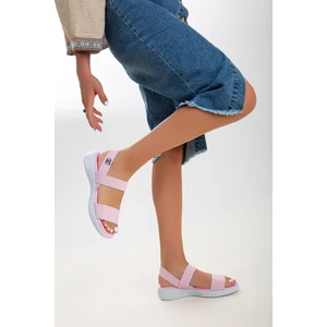 Sandal Spor Kadın Günlük Esnek Lastikli Spor Sandalet SS001-0168  Pembe