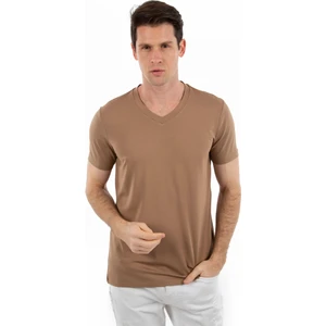 Story Of Basics - V Yaka Kısa Kollu Likralı Viskon Erkek T-Shirt