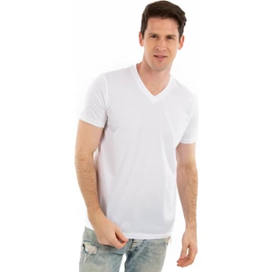 Story Of Basics - V Yaka Kısa Kollu Likralı Viskon Erkek T-Shirt