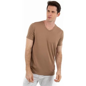 Story Of Basics - V Yaka Kısa Kollu Likralı Viskon Erkek T-Shirt