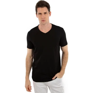 Story Of Basics - V Yaka Kısa Kollu Likralı Viskon Erkek T-Shirt
