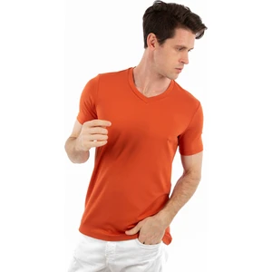 Story Of Basics - V Yaka Kısa Kollu Likralı Viskon Erkek T-Shirt