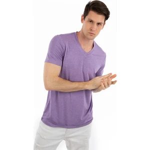 Story Of Basics - V Yaka Kısa Kollu Likralı Viskon Erkek T-Shirt