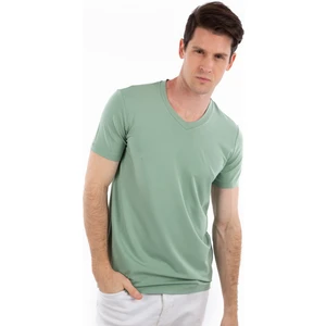 Story Of Basics - V Yaka Kısa Kollu Likralı Viskon Erkek T-Shirt