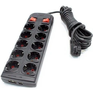 Sistem 2000 Uzatma Kablosu 10'lu Grup Priz 5+5 Birbirinden Bağımsız 5 Metre Kablolu Anahtarlı Adsl