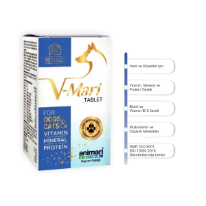 V Mari 70 Tablet Kedi ve Köpekler Için Vitamin  Mineral ve Pretein