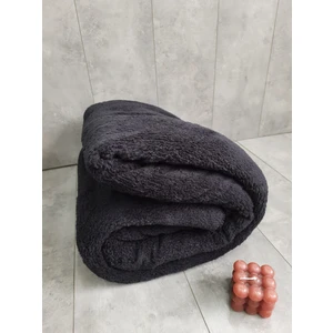 Aurora Siyah Renk Welsoft Peluş Çift Kişilik Battaniye 185 x 220 cm