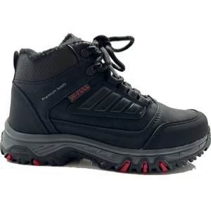 Wanderfull  3022 Siyah-Kırmızı Içi Kürklü Fermuarlı Çocuk Bot