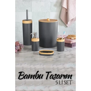 5 Li Banyo Seti Bambu Design Antrasit 718978