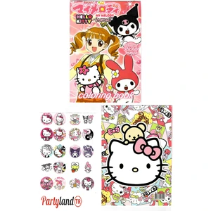 Hello Kitty Boyama Kitabı 3'lü Boyama , Sticker , Maskeli