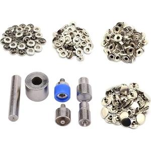 100 Set Paslanmaz 12.5mm Metal Çıt Çıt ve Manuel Çakım Kiti Saklama Kutulu