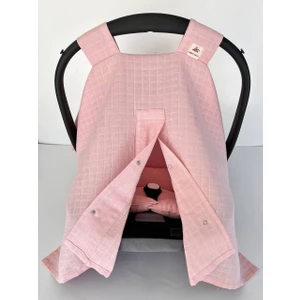 Puro Cotone Açık Pembe Puset Örtüsü ve Minderi